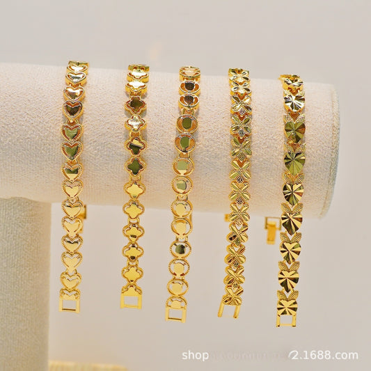 Elegant Four Leaf Clover Link Bracelet for Women Everyday Wear