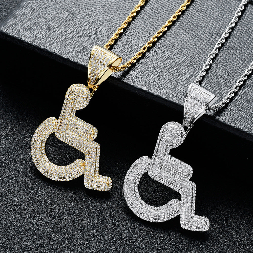 Hip Hop Fashion Cubic Zirconia Pendant Necklace for Men and Women