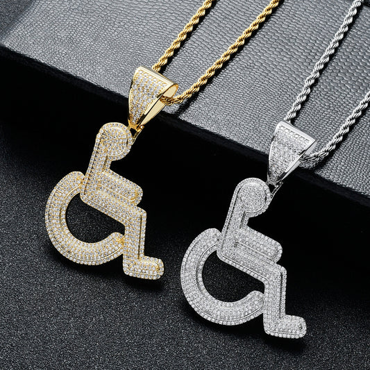 Hip Hop Fashion Cubic Zirconia Pendant Necklace for Men and Women