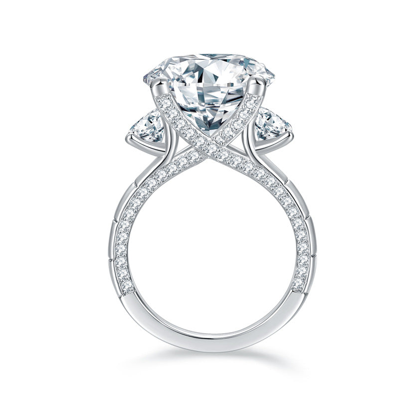 Round Moissanite Ring for Women, 13mm Statement Engagement Ring product image