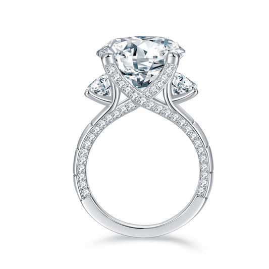 Round Moissanite Ring for Women, 13mm Statement Engagement Ring product image