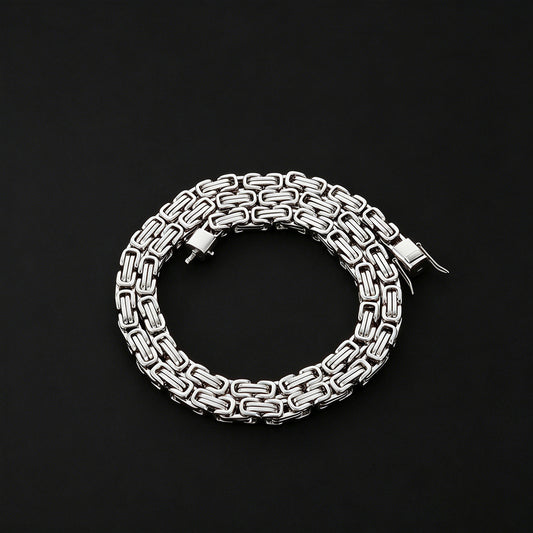 6 mm Polished Byzantine Link Hip Hop Necklace with Stainless steel Base - CHA485 product image