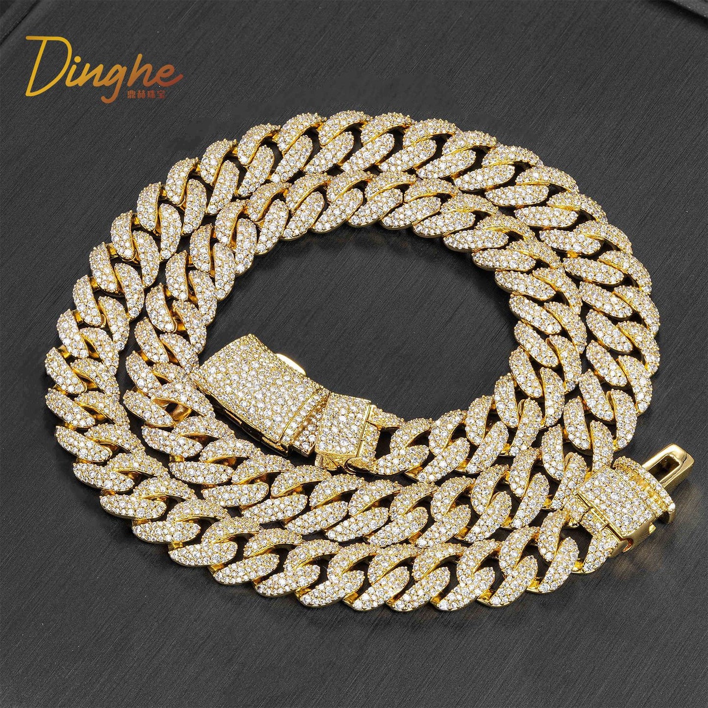 12mm Iced Out Cuban Link Chain Bracelet, Miami Cuban Link Hip Hop Jewelry for Men and Women