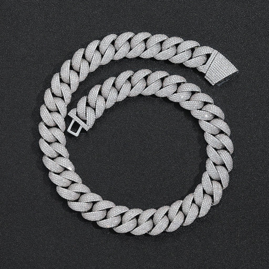 Hip Hop Cuban Link Bubble Cubic Zirconia Necklace for Men