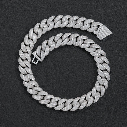 Hip Hop Cuban Link Bubble Cubic Zirconia Necklace for Men
