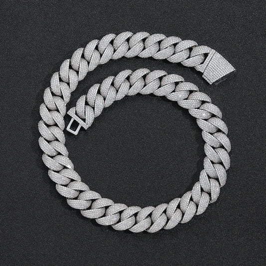Hip Hop Cuban Link Bubble Cubic Zirconia Necklace for Men