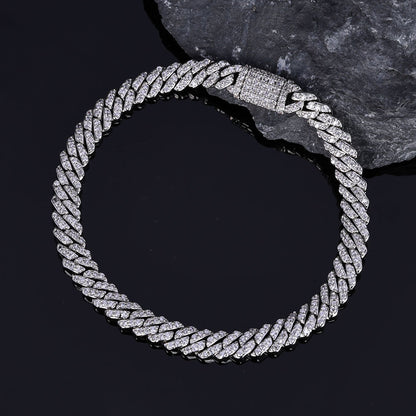 6 mm Single-Row Iced Cuban Copper Bracelet with Cubic Zirconia - CHA286