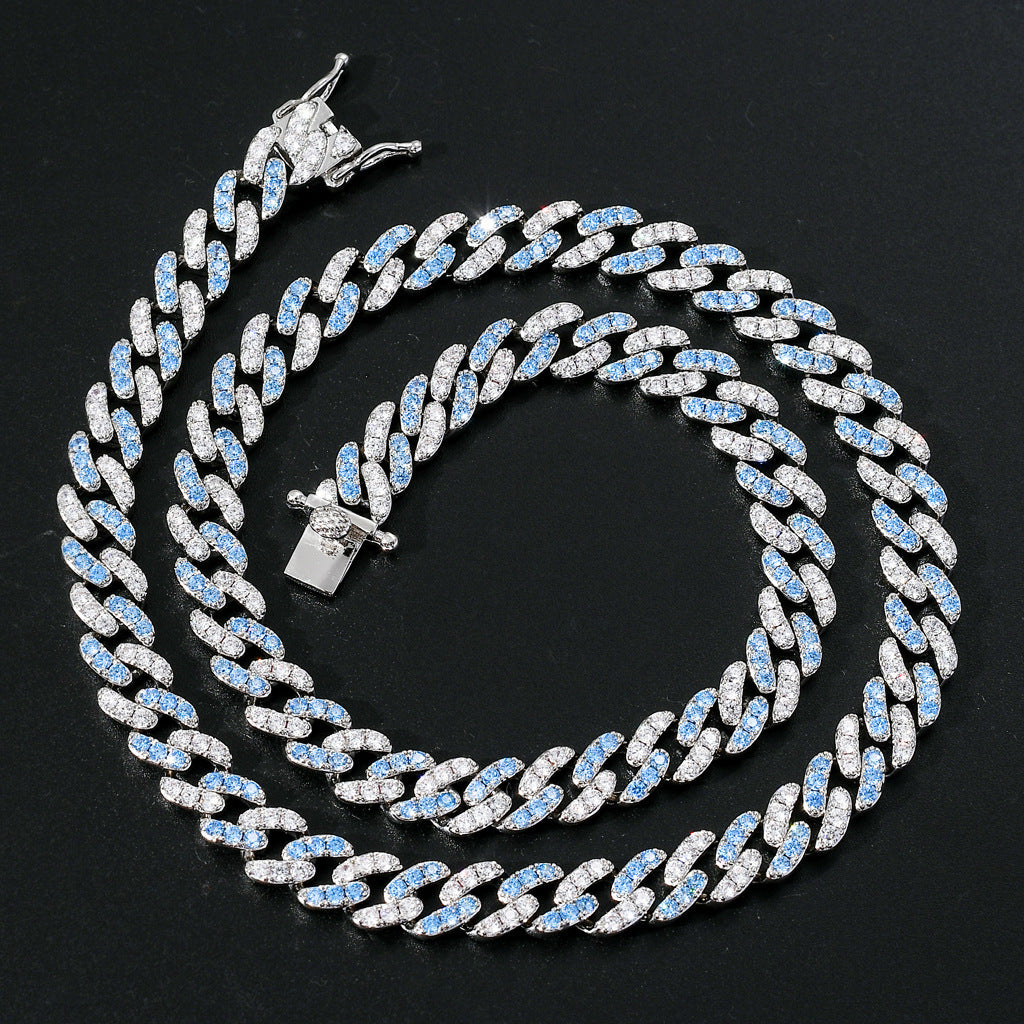 Hip Hop Minimalist Cuban Link Cubic Zirconia Necklace for Men and Women