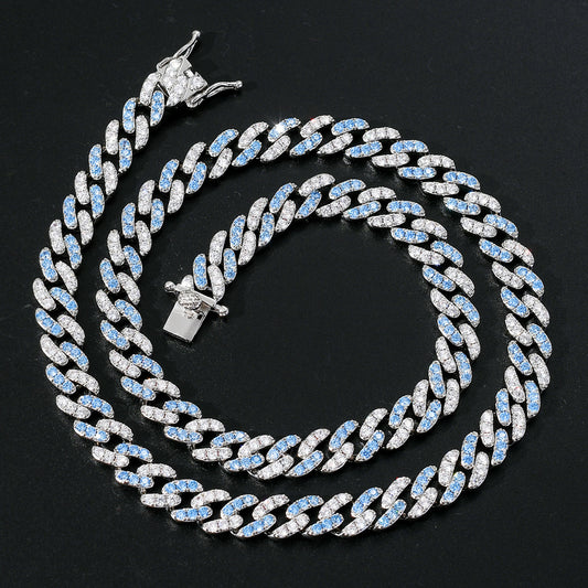 Hip Hop Minimalist Cuban Link Cubic Zirconia Necklace for Men and Women