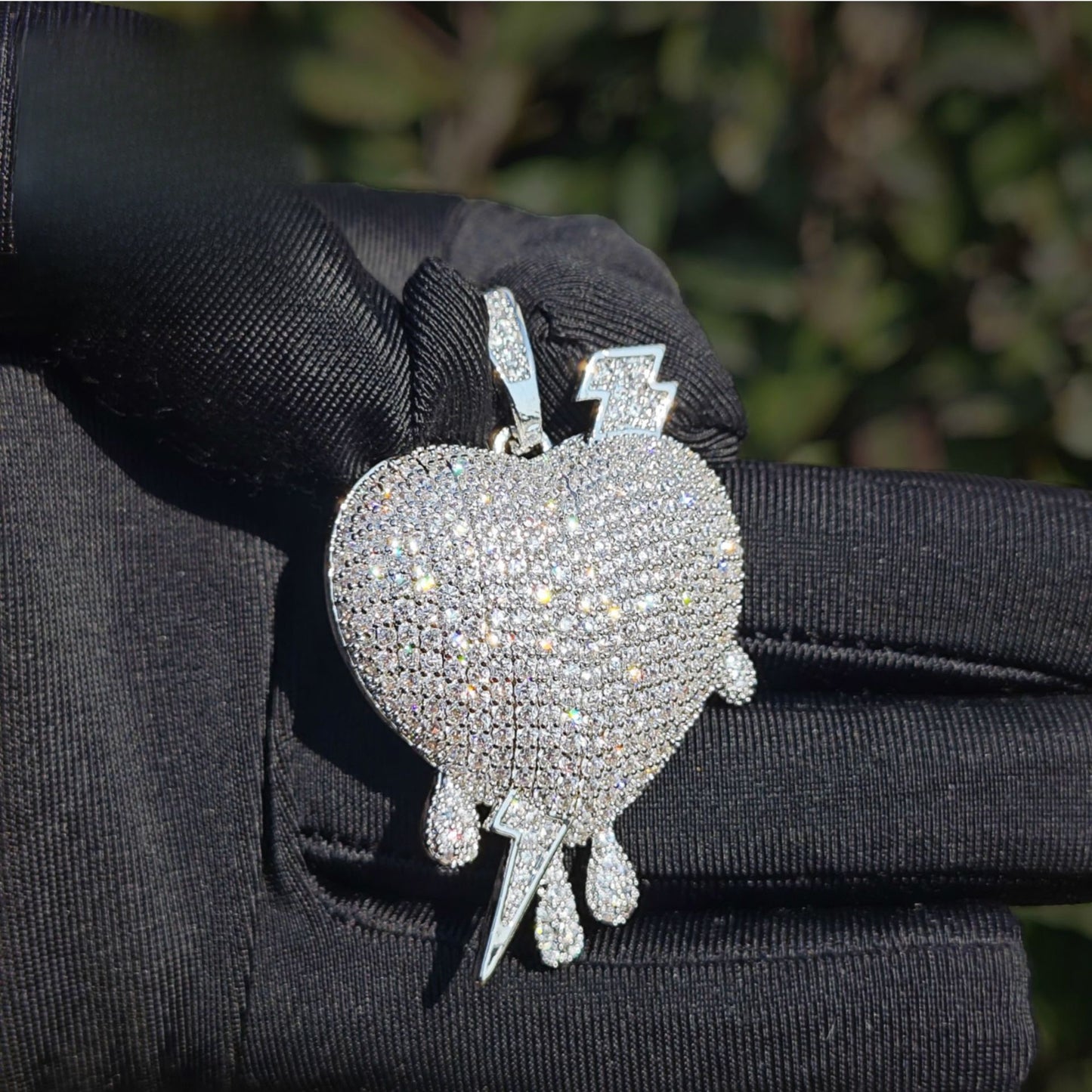 Iced Out Heart Pendant Necklace