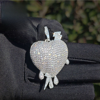 Iced Out Heart Pendant Necklace