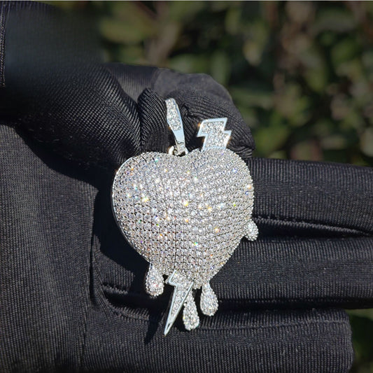 Iced Out Heart Pendant Necklace