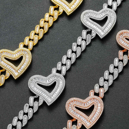 Hip Hop Cuban Link Cubic Zirconia Necklace for Men