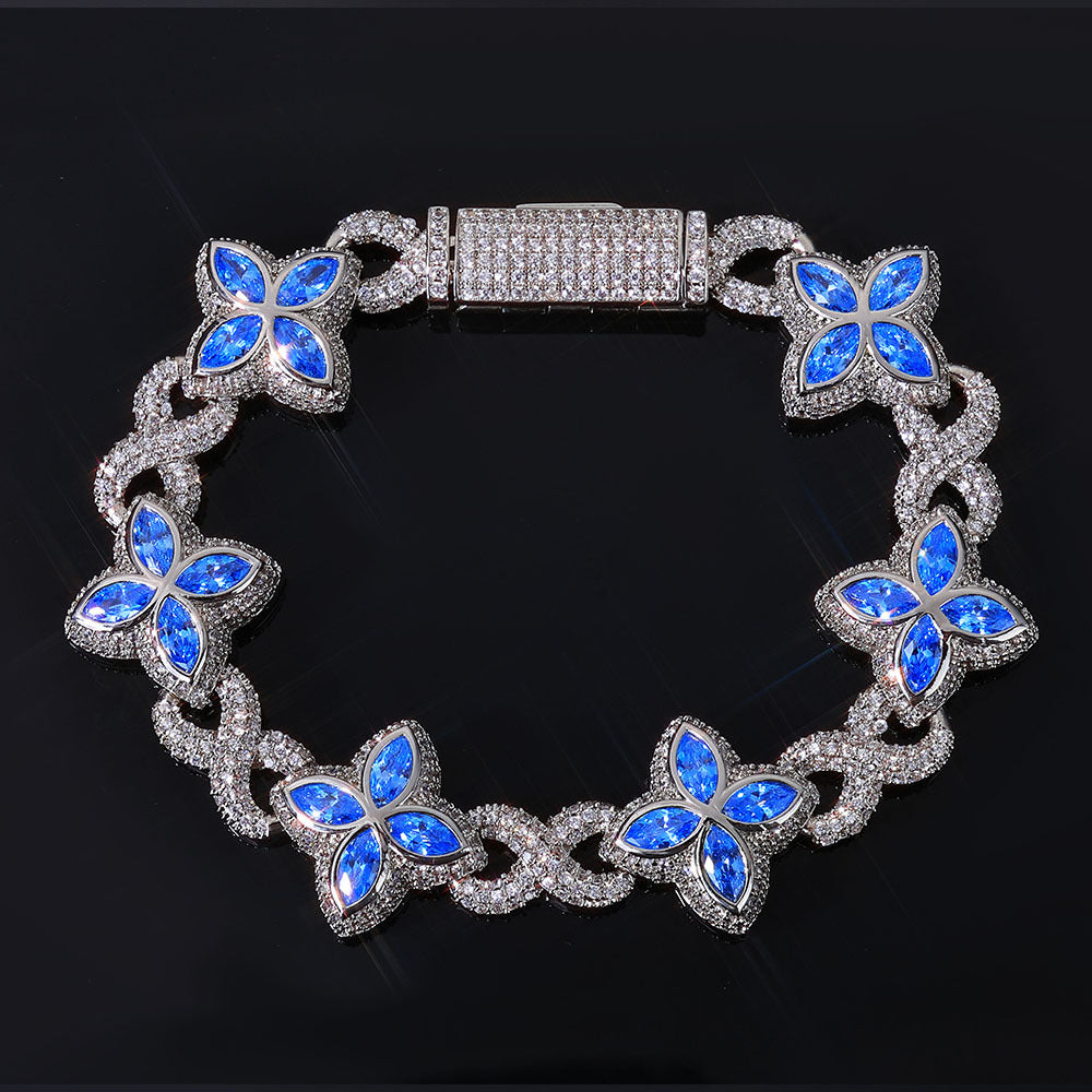 Clover and Infinity CZ Link Copper Bracelet - CHA295 product image