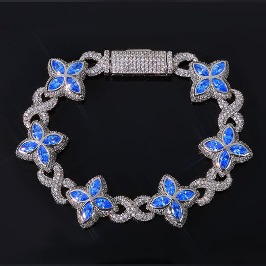 Clover and Infinity CZ Link Copper Bracelet - CHA295 product image
