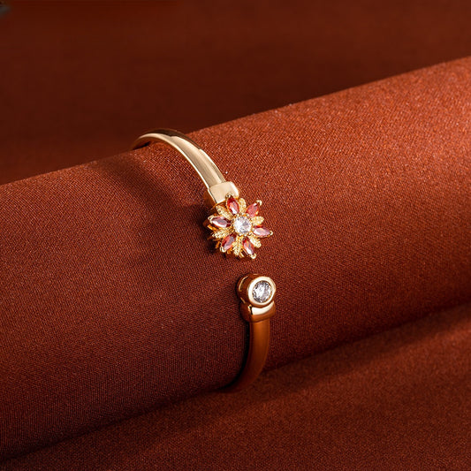 Floral Petal Elegant Cuff Bracelet for Women