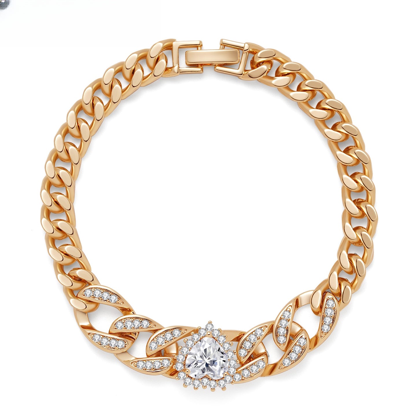Minimalist Heart Cuban Link Bracelet for Women Elegant Statement Jewelry