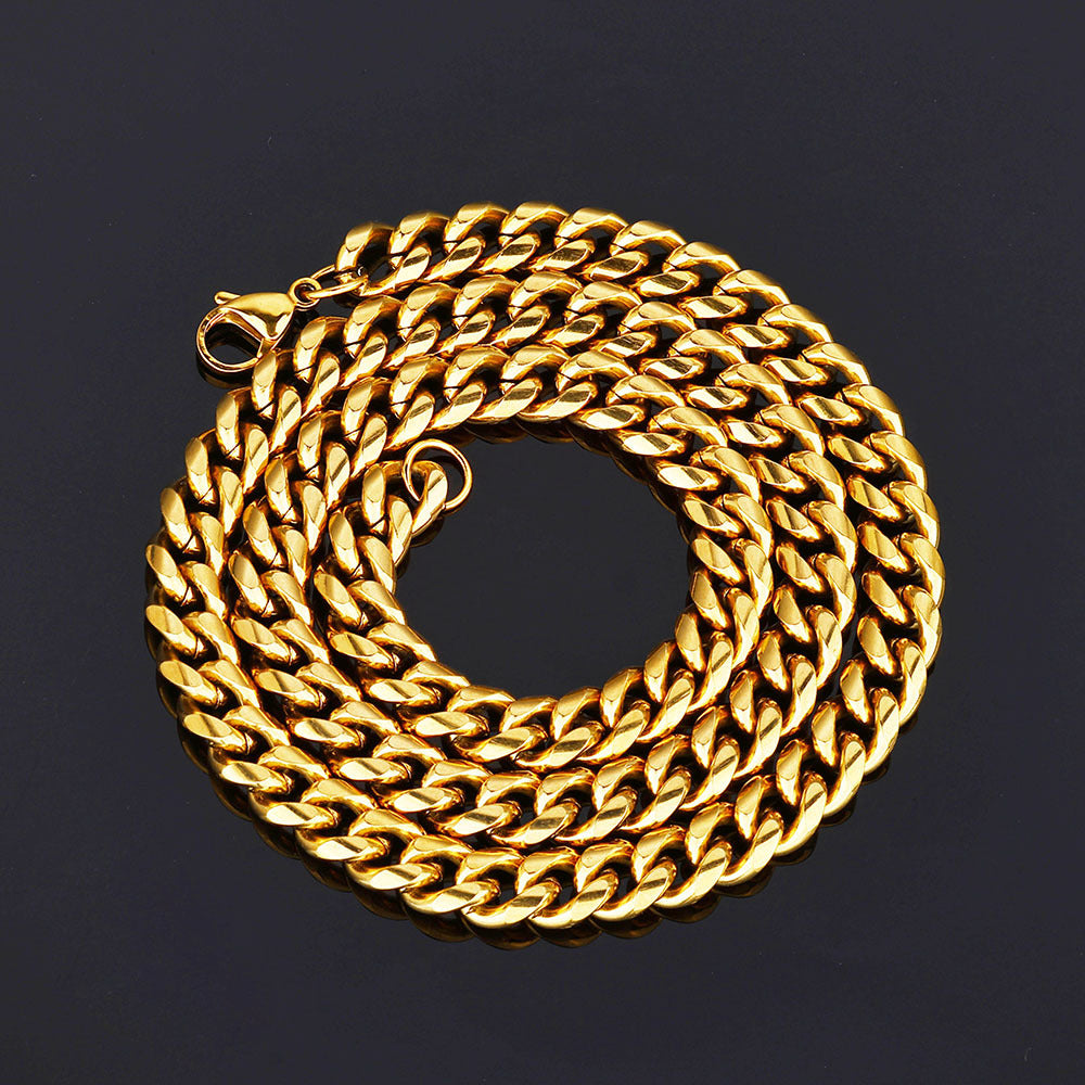 4-9 mm Polished Rounded Cuban Hip Hop Necklace with Stainless steel Base - CHA163 product image