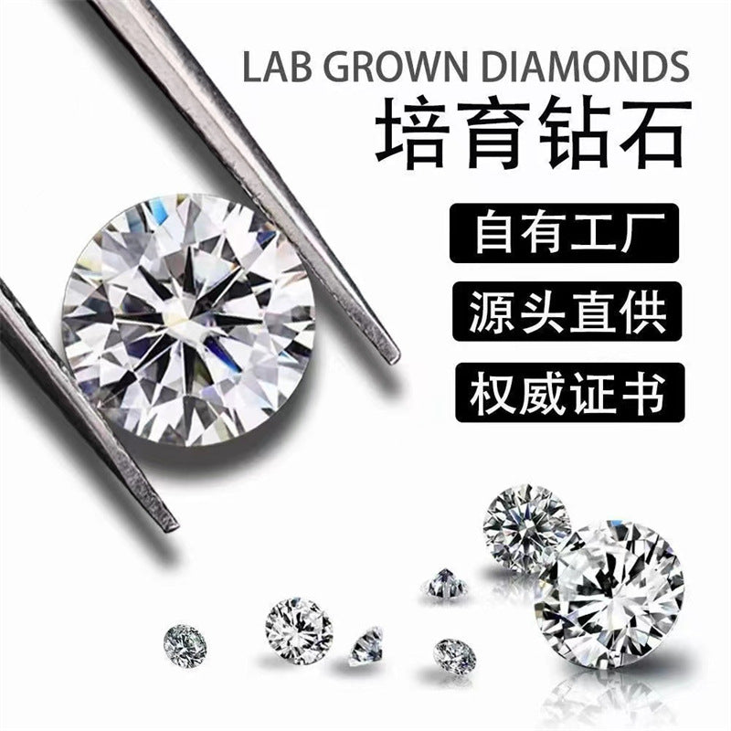 Lab Grown Round Cut Ring Stone D Color VVS1 Engagement Ring Center Stone