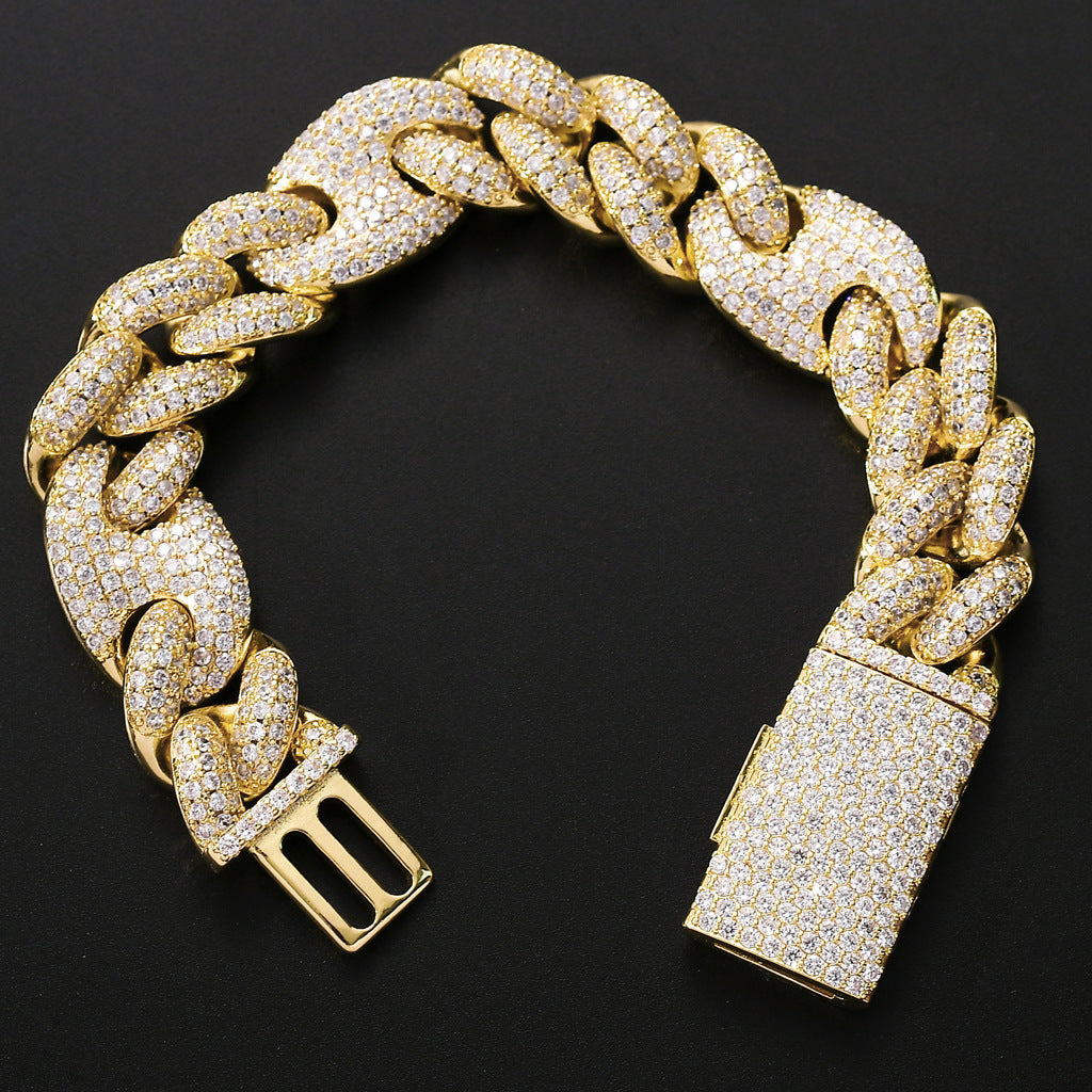 Hip Hop Cuban Link Copper Bracelet for Men