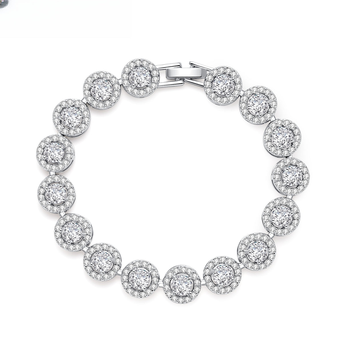 Round Halo Minimalist Bracelet for Women product image