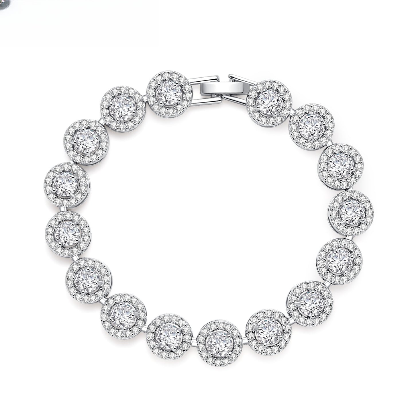 Round Halo Minimalist Bracelet for Women