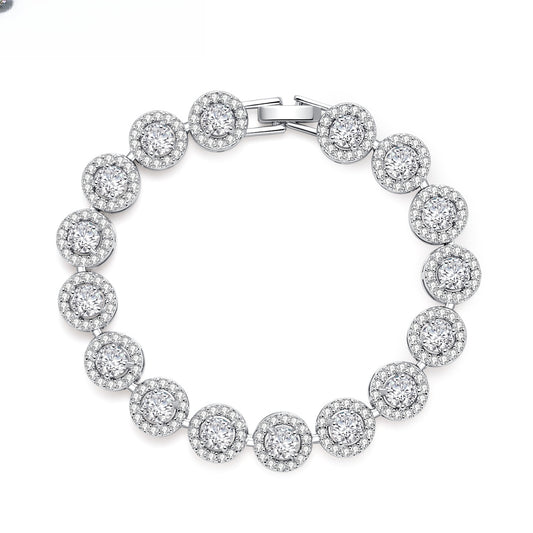 Round Halo Minimalist Bracelet for Women