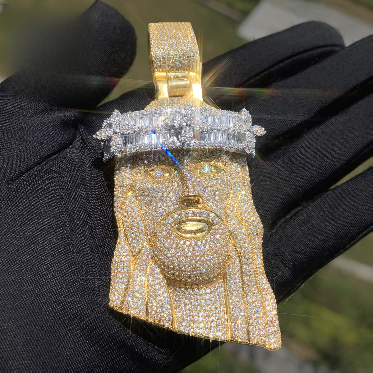 Iced Out Pharaoh Pendant Necklace for Men product image