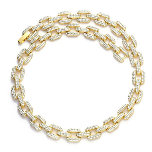 Hip Hop Geometric Cuban Link Alloy Necklace for Men
