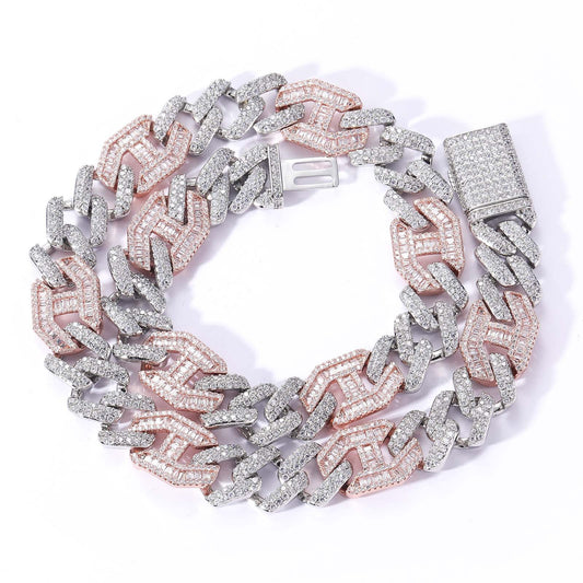 Cuban Link Bubble Cubic Zirconia Necklace for Men