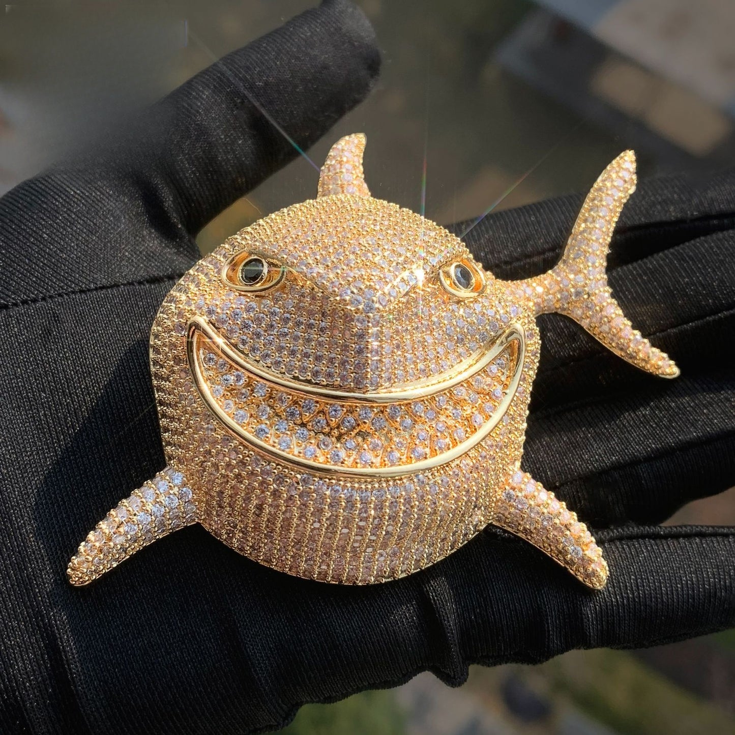 Iced Out Shark Pendant Necklace