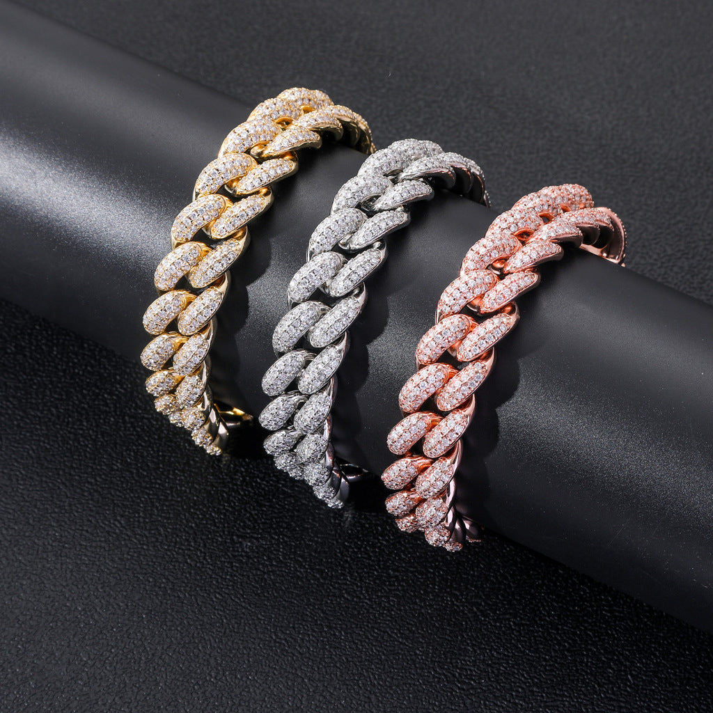 Hip Hop Light Luxury Square Cubic Zirconia Ring for Men and Women