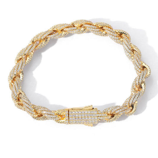 Hip Hop Minimalist Fashion Cubic Zirconia Bracelet for Men