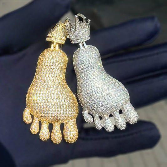 Iced Crown Drip Pendant Necklace