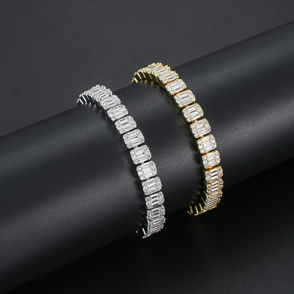 Hip Hop Iced Link Copper Bracelet for Men
