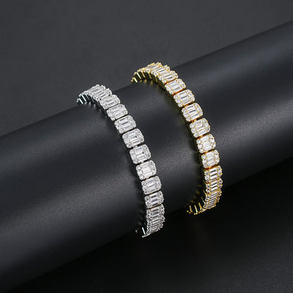 Hip Hop Iced Link Copper Bracelet for Men