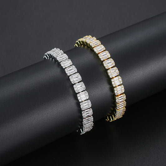 Hip Hop Iced Link Copper Bracelet for Men