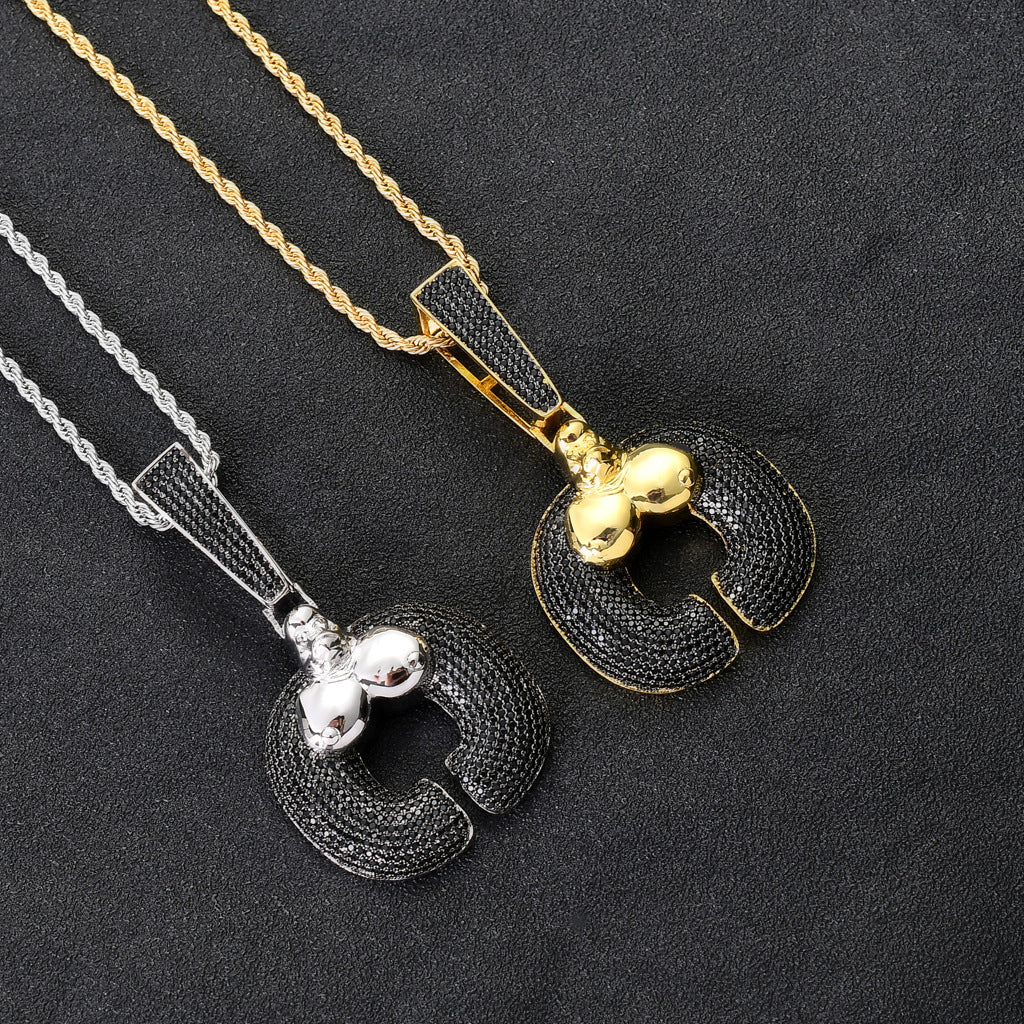 Hip Hop Fashion Cubic Zirconia Pendant Necklace for Men and Women
