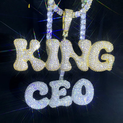 Iced Out Letter Pendant Necklace