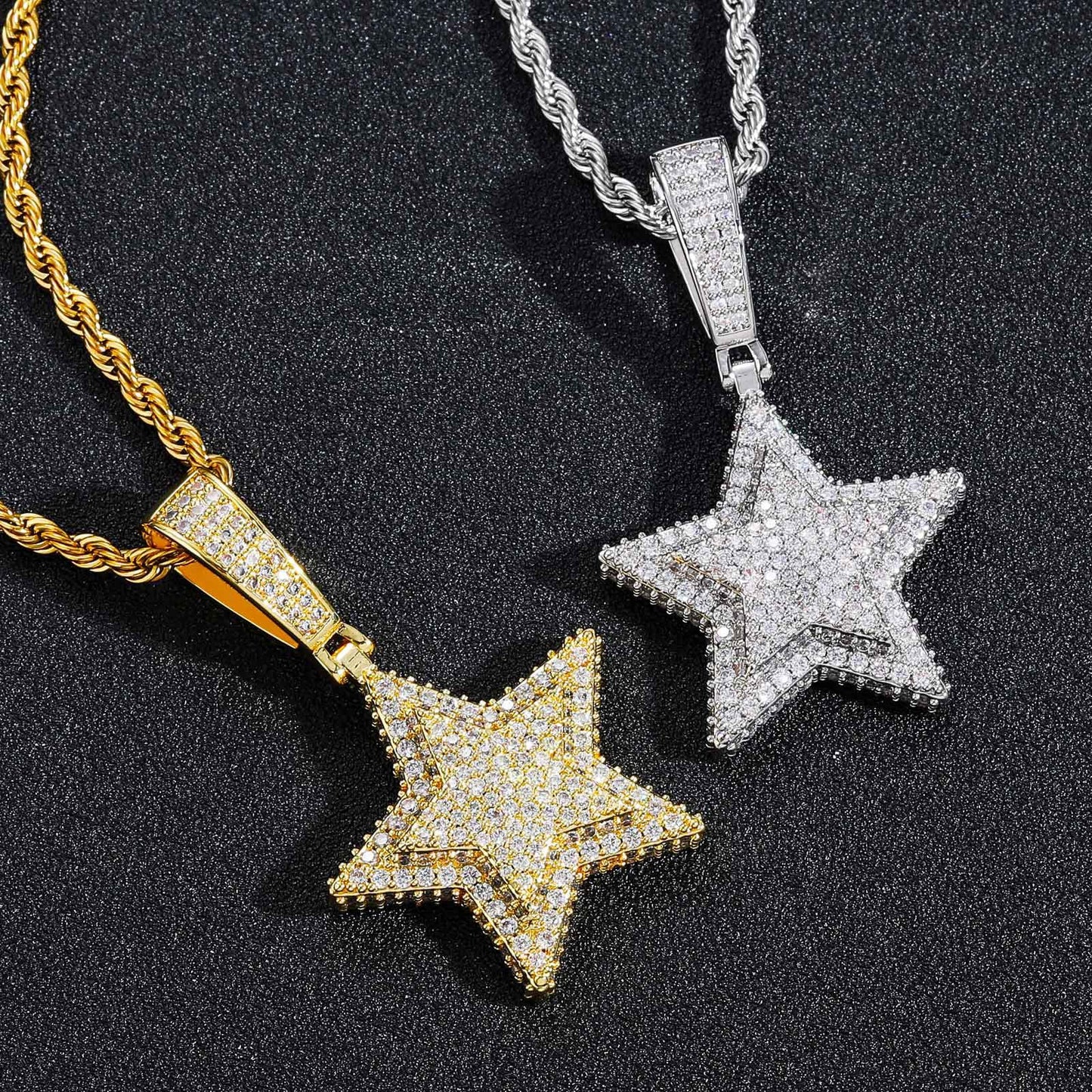 Hip Hop Star Copper Pendant Necklace for Men and Women