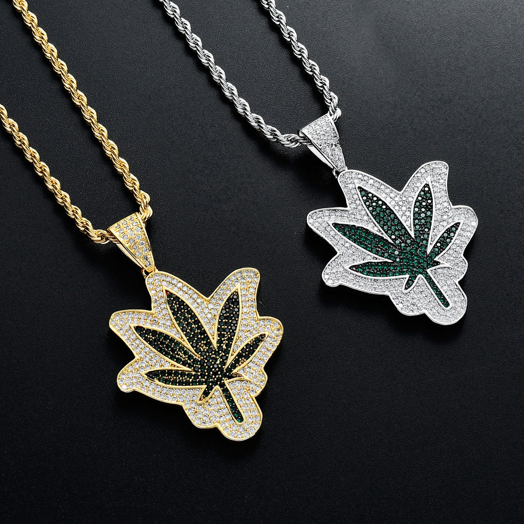 Hip Hop Round Cubic Zirconia Pendant Necklace for Men and Women