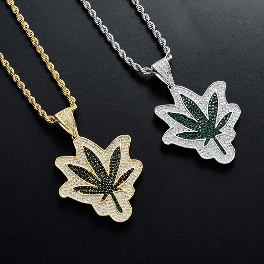 Hip Hop Round Cubic Zirconia Pendant Necklace for Men and Women