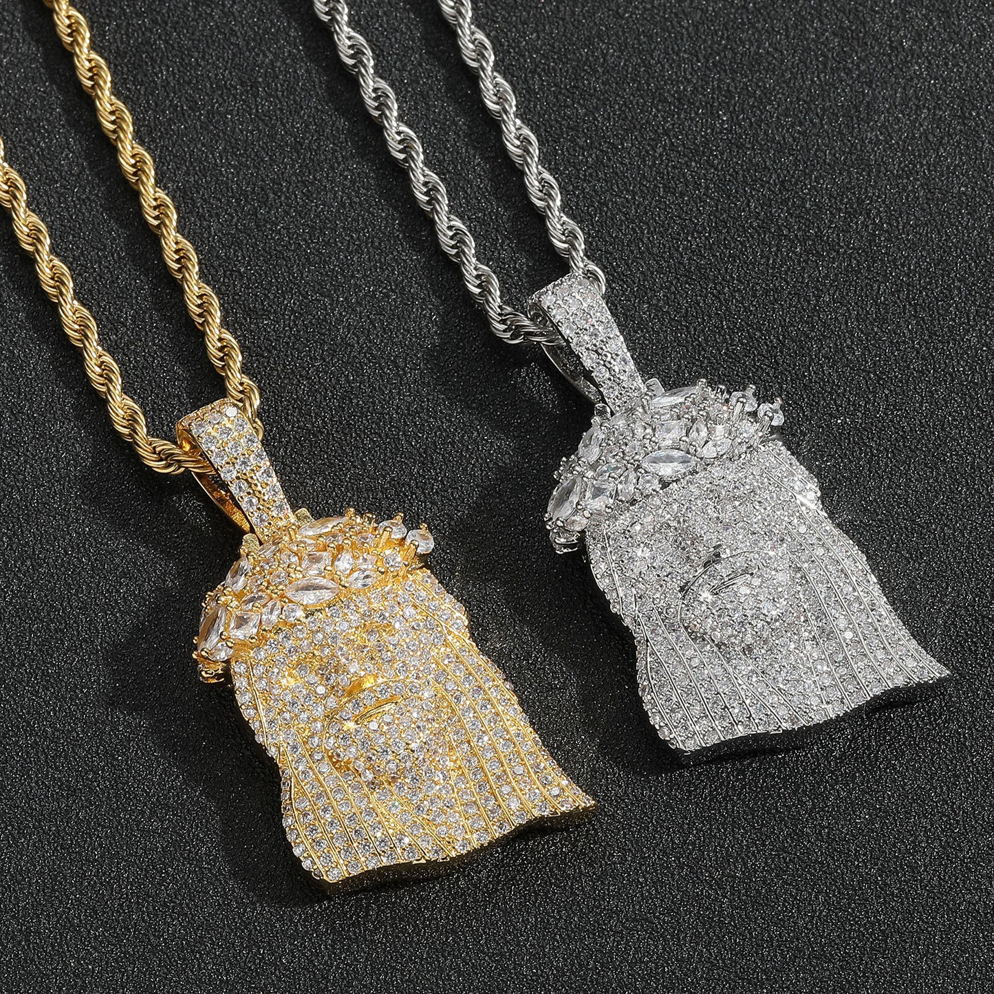 Hip Hop Vintage Fashion Cubic Zirconia Pendant Necklace for Men and Women