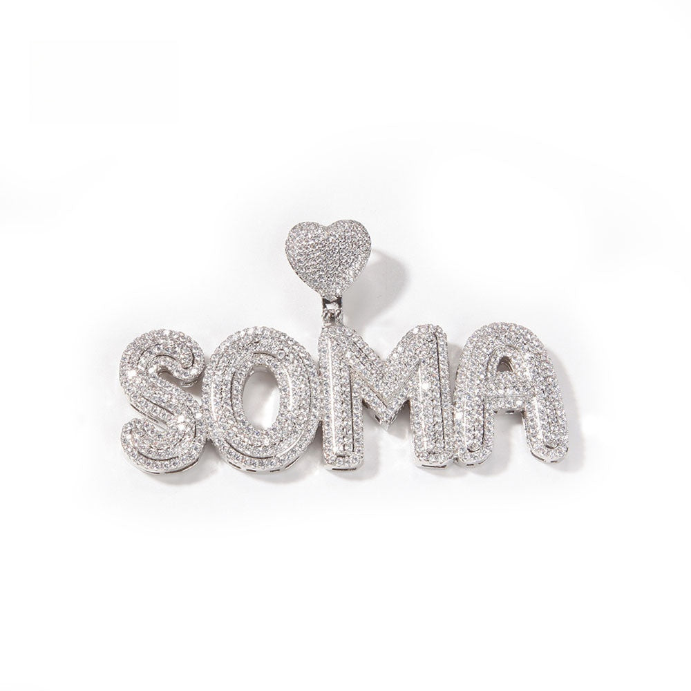 Custom Iced Letter Name Pendant Necklace for Women – Gold or Silver Plated Hip Hop Chain, Personalized Cubic Zirconia Statement Necklace