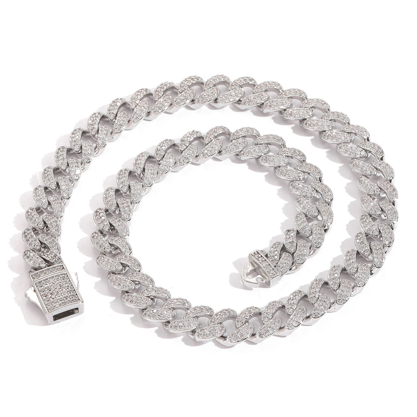 Hip Hop Light Luxury Cuban Link Cubic Zirconia Necklace for Men