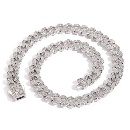 Hip Hop Light Luxury Cuban Link Cubic Zirconia Necklace for Men