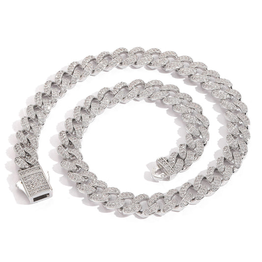 Hip Hop Light Luxury Cuban Link Cubic Zirconia Necklace for Men