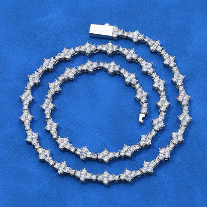 6.5 mm Airplane CZ Tennis Hip Hop Necklace with Silver Base - CHA258