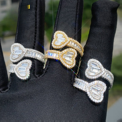 Iced Heart Wrap Ring