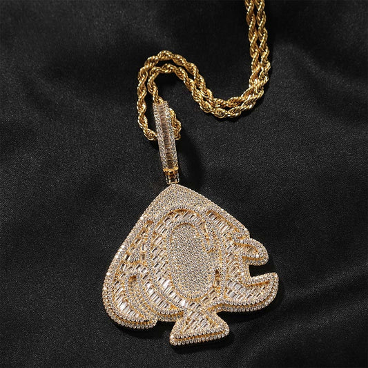 Iced Heart Pendant Necklace with Cuban Twist Chain for Women - Gold Plated or Silver Plated Cubic Zirconia Statement Jewelry